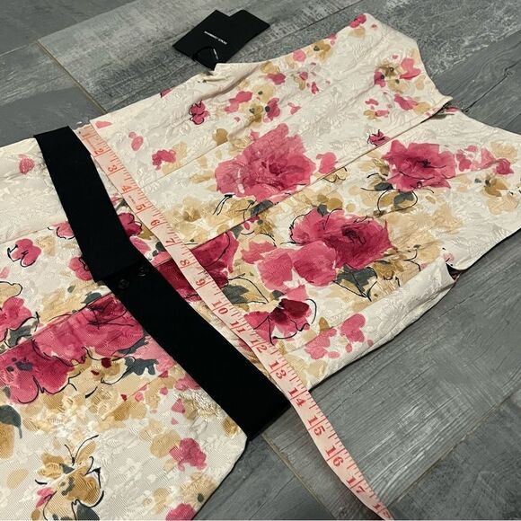 NWT DOLCE & GABBANA Dress Pink Cream Floral Jacquard Black Sleeveless Dress 42 6 - Picture 12 of 16